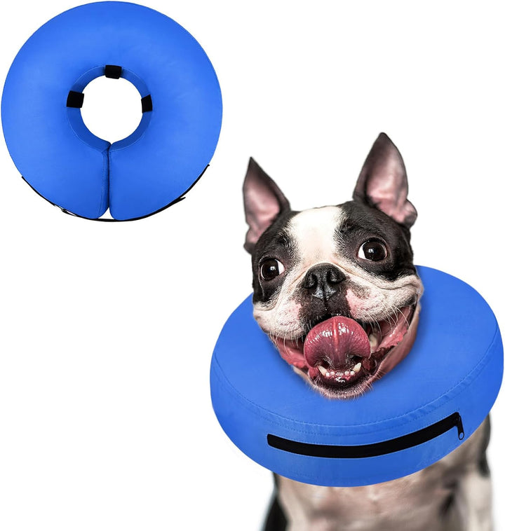 Inflatable Dog Cone Collar Alternative after Surgery, Doggie Neck Donut Collar Recovery Ecollar, Soft Dog Cone for Small Medium Large Dogs