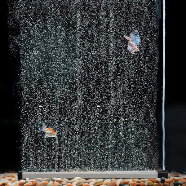 Aquarium Bubble Strip, Nano Air Bubble Curtain Wall Aquarium Air Stone Kit, Quiet High Dissolved Oxygen Diffuser Fish Tank Bubbler Decorations for Freshwater Saltwater (13.8 Inch)