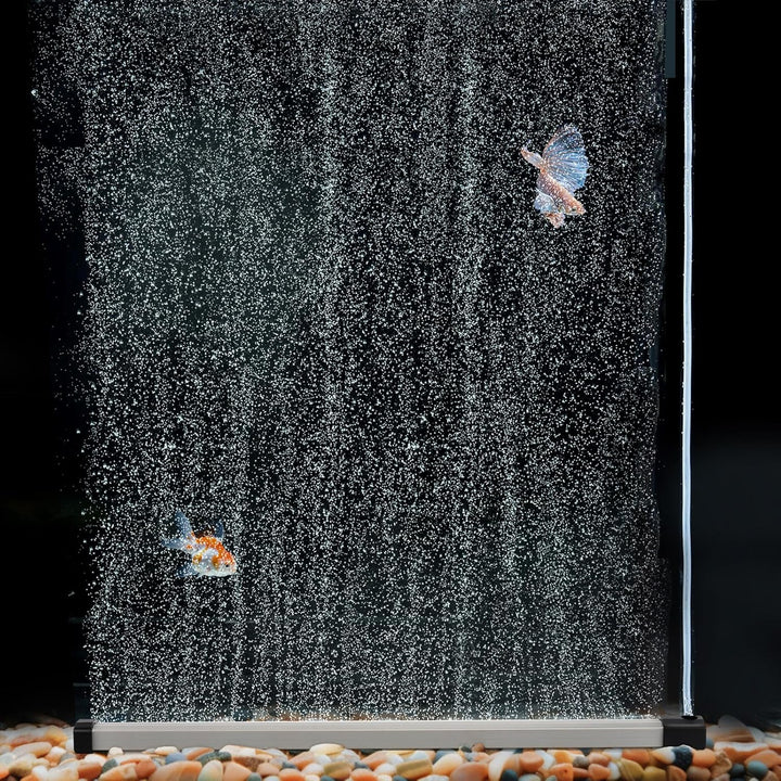 Aquarium Bubble Strip, Nano Air Bubble Curtain Wall Aquarium Air Stone Kit, Quiet High Dissolved Oxygen Diffuser Fish Tank Bubbler Decorations for Freshwater Saltwater (13.8 Inch)
