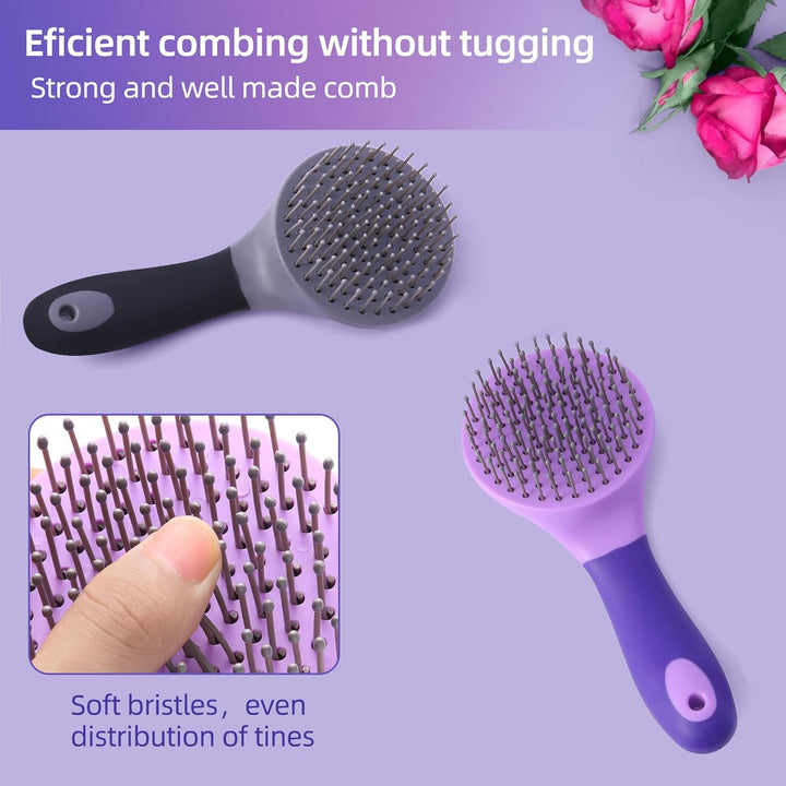 Equine Mane & Tail Combs Horse Brush Shedding Brush Grooming Tool for Horse (Purple)