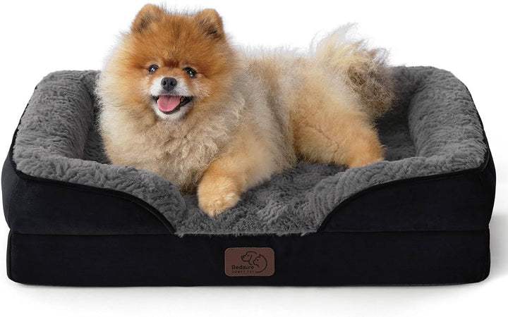 Orthopedic Dog Beds Large Sized Dog - Washable Large Dog Cat Bed Waterproof, Comfort Dogs Couch Sofa with Washable Removable Cover, Pet Bed with Nonskid Bottom, Grey, 35"