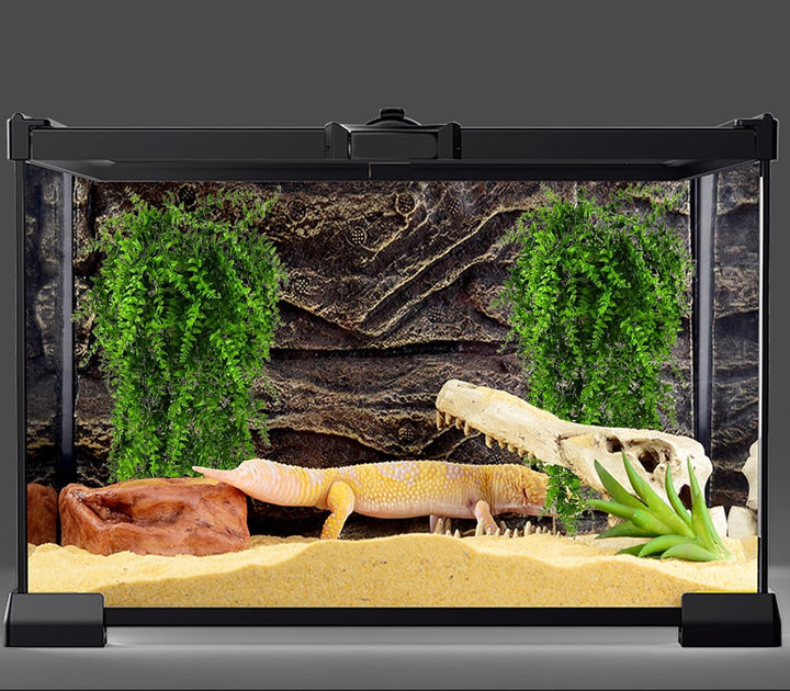 2 Pack Reptile Plants, Terrarium Hanging Plants Vines Artificial Leaves Habitat Decorations with Suction Cup for Bearded Dragon Hermit Crab Lizard Snake Geckos Chameleon