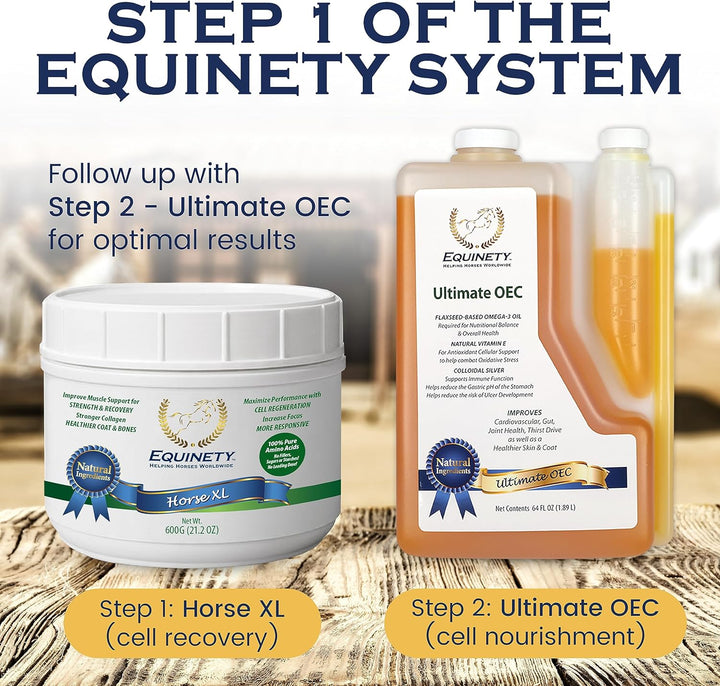 100-Day Supply Horse XL Supplement – Amino Acids for Cellular Repair, Coat Defense, Weight Gain, Joint & Hoof Support – No Soy/Sugar – Equine Supplements for Muscle, Immune Support & Overall Health