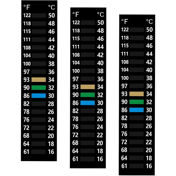3PCS Aquarium Thermometer Strip 61-122℉(15-50°C), Easy-To-Read Fish Tank Thermometer Stick on Aquarium Test Strips for Aquarium Fish Tank, Adhesive Temperature Sticker Display for Brewing Aquarium