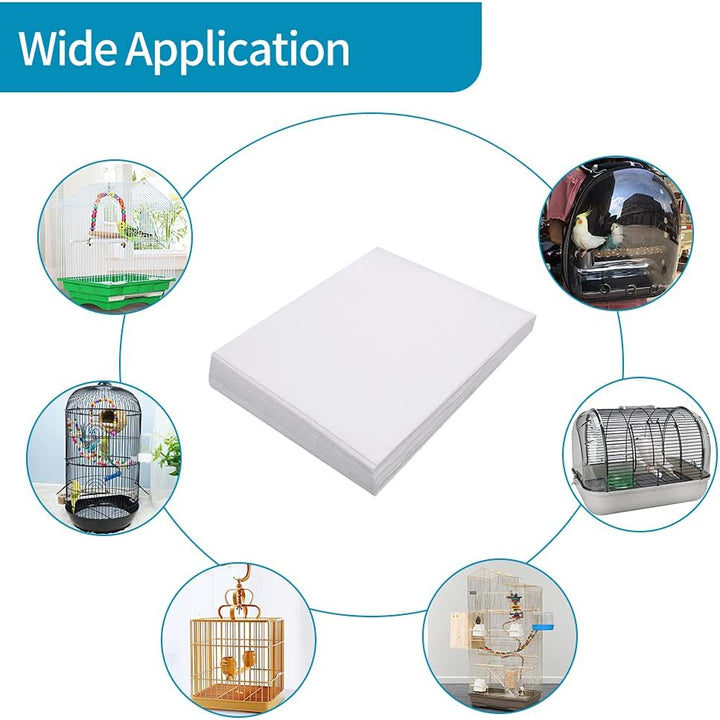 Bird Cage Liner Papers, 100 Sheets 17X12In Non-Woven Bird Cage Liners, Precut Absorbent Bird Paper