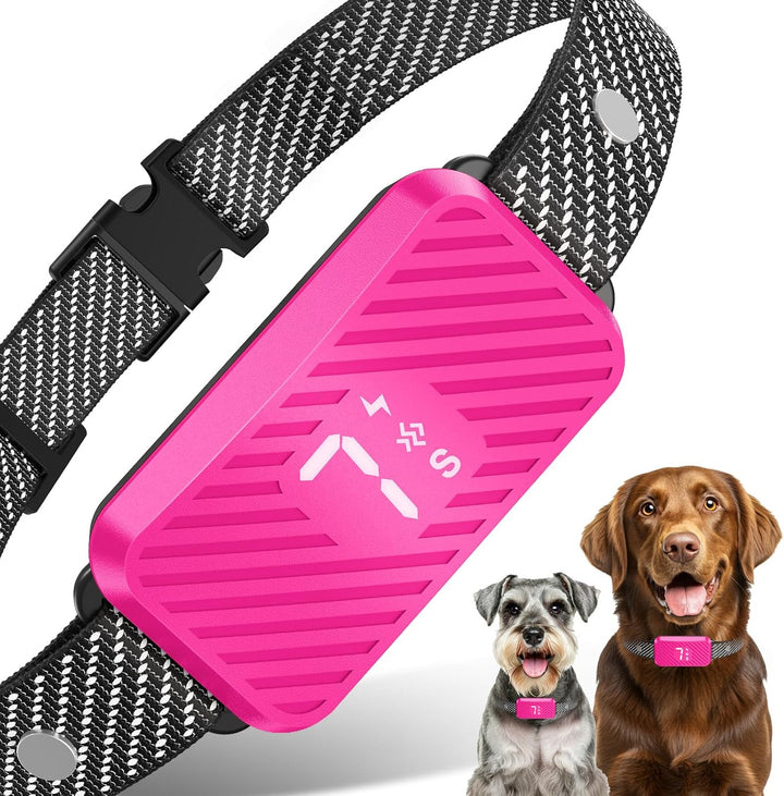 Dog Bark Collar for Large Medium Small Dogs, Effective No-Bark Collar, Smart Barking Collar, Rechargeable Bark Collar with 7-Level Sensitivity, 3 Beep & Vibration Modes, Waterproof, Orange
