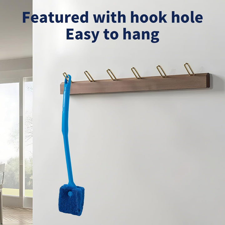 Aquarium Algae Scraper Double Sided Sponge Brush Cleaner Long Handle Fish Tank Scrubber for Glass Aquariums and Home Kitchen,15.4 Inches (1)