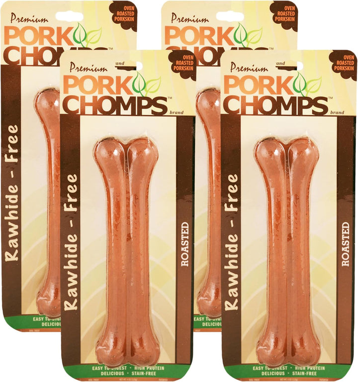 Roasted Pressed Pork Skin Dog Chews, 4.5-Inch Bone, 2 Count