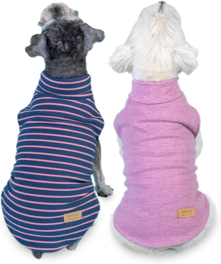 2Pack Dog Sweater Soft Dogs Clothes Warm Dachshund Clothes Turtleneck Pets Coats Dog Sweaters for Small Dogs Girl Pullover Small Pet Sweaters Stretchy Pet Sweatshirt
