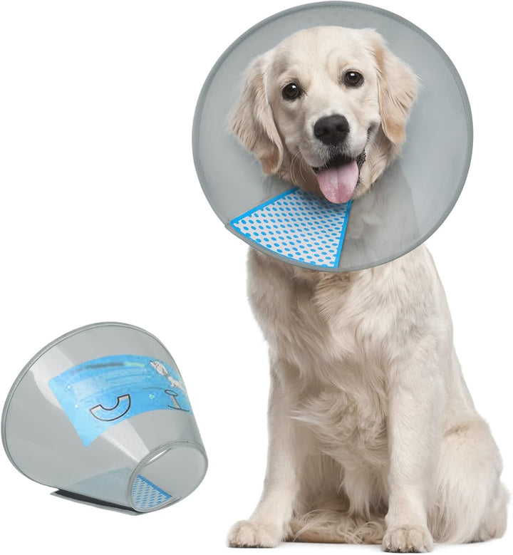 Dog Cone Collar Adjustable after Surgery, Comfortable Pet Recovery Collar & Cone for Large Medium Small Dogs, Elizabethan Dog Neck Collar Plastic Practical