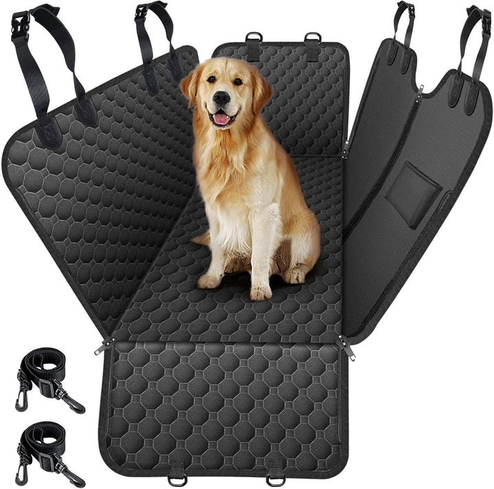 Dog Car Seat Cover for Back Seat, 2025 Upgraded 600D Heavy Duty Waterproof & Scratch-Resistant Dog Hammock for Car, Back Seat Pet Cover for Dogs with Sedan, Trucks and Suvs, Standard, Black