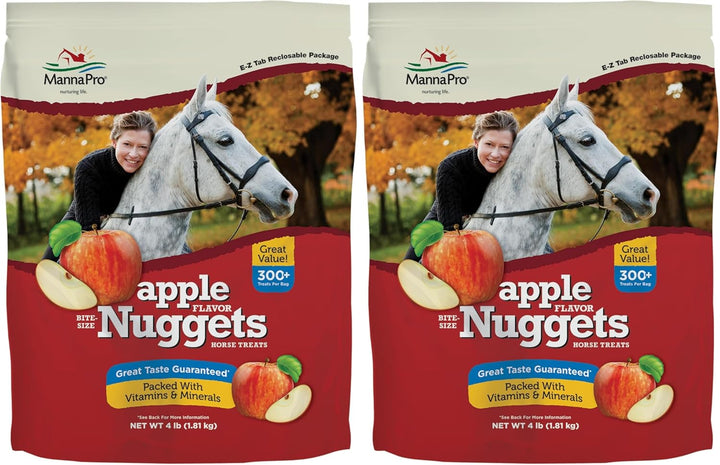 Bite-Size Nuggets for Horses - Pocket Sized Training Horse Treats - Apple Flavored Treats - Packs with Vitamins & Minerals- Great Taste Guaranteed - 4Lbs