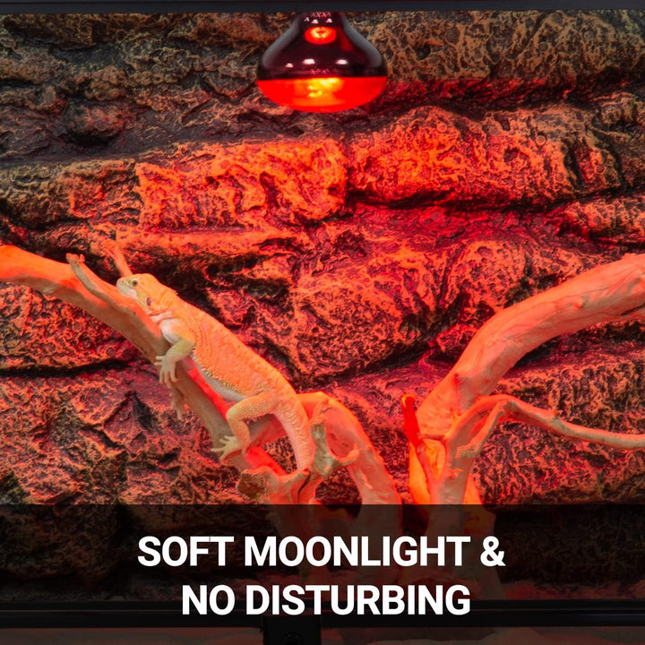 75W Reptile Heat Lamp Bulb 2PCS Infrared Heat Emitter Red Heat Lamp for Reptile Amphibian, Infrared Basking Spot Light Bulb