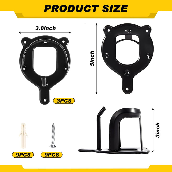 3 Counts Horse Bridle Rack Bracket Bridle Hooks Tack Storage Halter Hanger Metal Holder with Tubes and Screw for Horse Barn Supplies(Black)