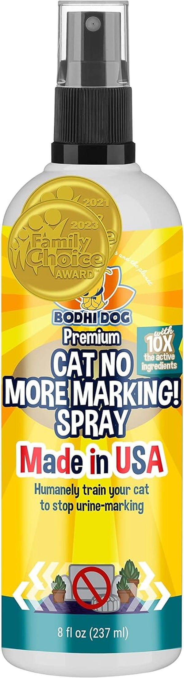 Cat No More Marking! Spray - Indoors & Outdoors Cat Urination Deterrent - Neutralizes Strong Odors from Marking - Pet-Safe Formula for Everyday Use - Made in USA (8 Fl Oz)