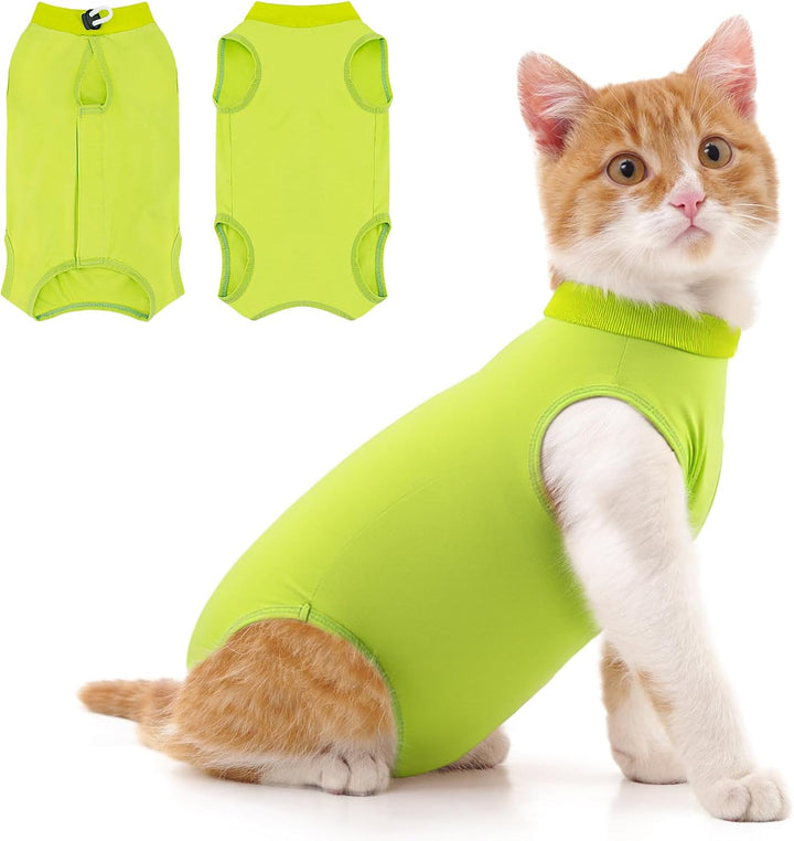 Cat Recovery Suit for Abdominal Wounds or Skin Diseases, Cat Onesie for Cats after Surgery Female Kitten Recovery Suit, Breathable E-Collar Alternative for Cats after Spay anti Licking Wounds