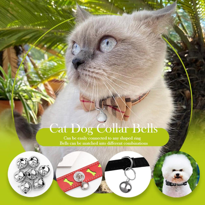 3 Pack Pet Bells for Dog Cat Collar Charm Pet Pendant Accessories Stainless Steel Anti-Lost Training Bells for Collars Pet Pendant Accessories 1/2-Inch Silver
