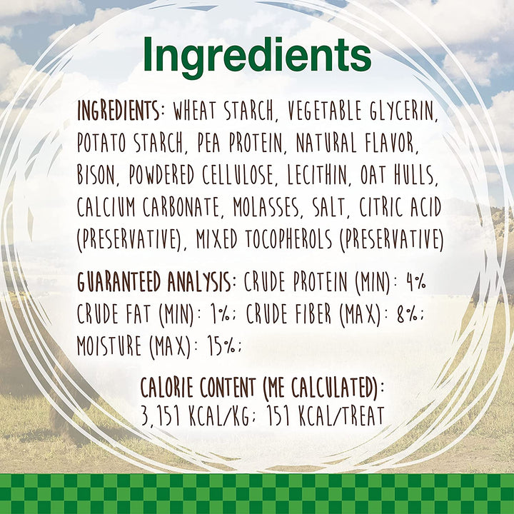 Healthy Edibles WILD Natural Long-Lasting Bison Flavor Bone Chew Treats for Dogs, Medium (2 Count)