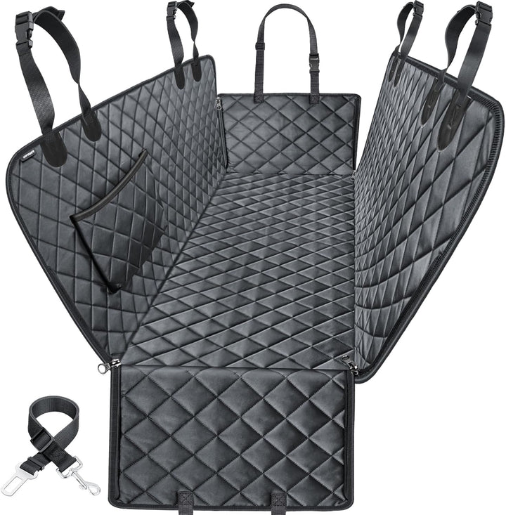 Dog Car Seat Cover for Pets 100% Waterproof Seat Cover Hammock 600D Heavy Duty Scratch Proof Nonslip Durable Soft Back Seat Covers for Cars Trucks and Suvs