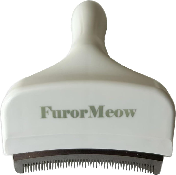 Pet Deshedding Tool with Curve Blade, Cat Grooming Brush, Tight V-Shaped Teeth Shedding Comb for Cats and Dogs (Green, Small)