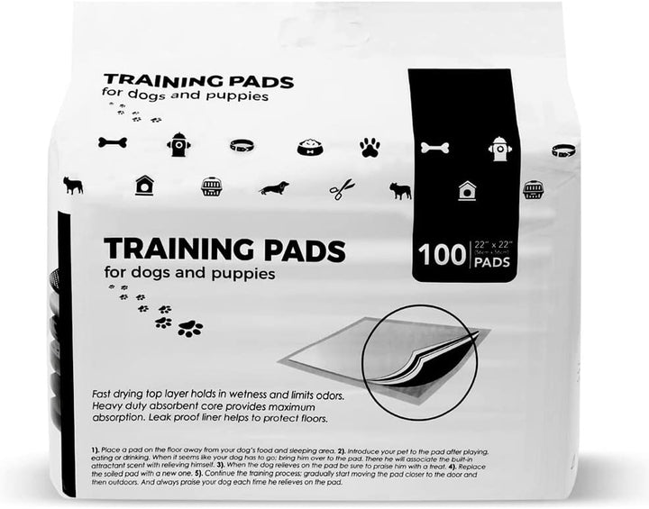 Puppy Pads Leak-Proof 100 Count 22"X 22" - Absorbent Pee Pads for Dogs with 6-Layer Design, Rapid Dry Sheet & Built-In Attractant - Dog Pad with Odor Control, Perfect for Puppies & Senior Dogs