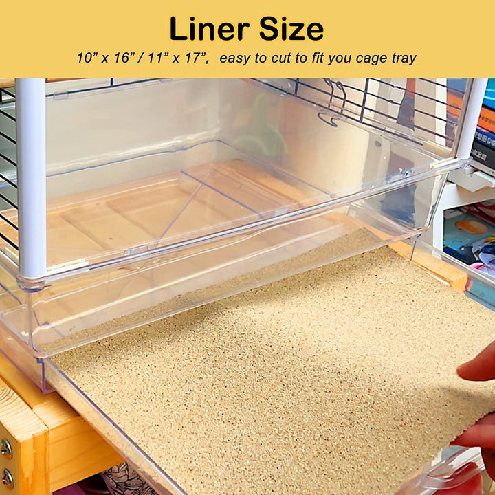 Gravel Paper for Bird Cage 10-Pack 11” X 17” Gravel Liner Paper Sand Sheets Bird Cage Liners