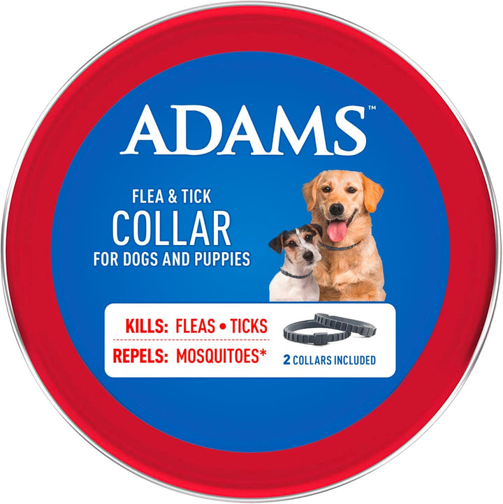 Flea & Tick Collar for Dogs & Puppies, 2 Pack, 12 Month Protection, Adjustable One Size, Kills Fleas, Ticks & Repels Mosquitoes, excluding California