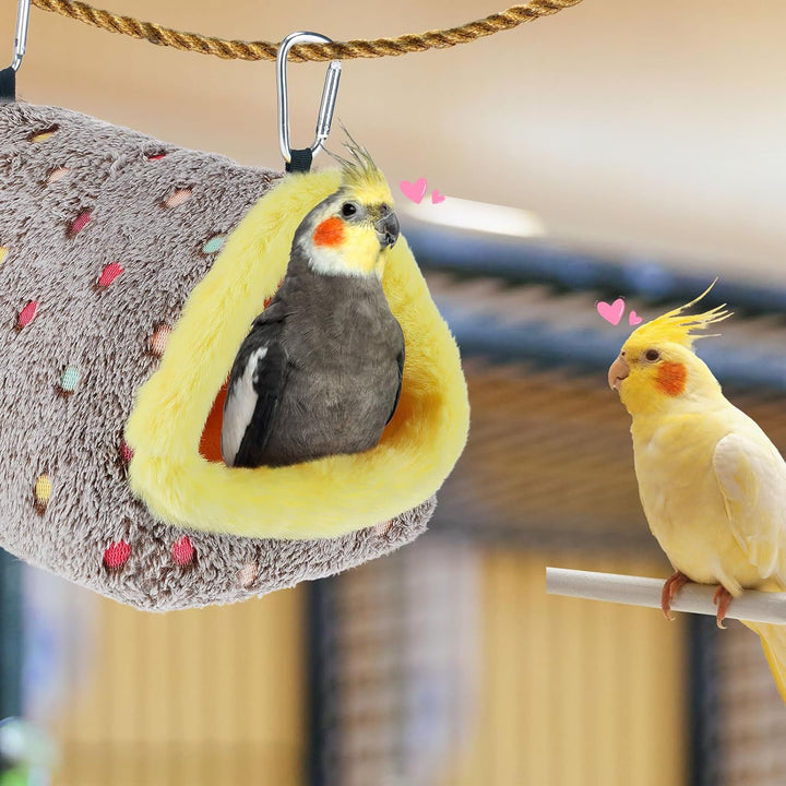 Medium Warm Bird Nest House - Cozy Bird Bed for Cage with Mat, Hanging Hammock Shed Hideaway Hut for Budgerigar Monk Parakeet Rose-Ringed Parakeet Plain Parakeet Sun Conure Cockatiel