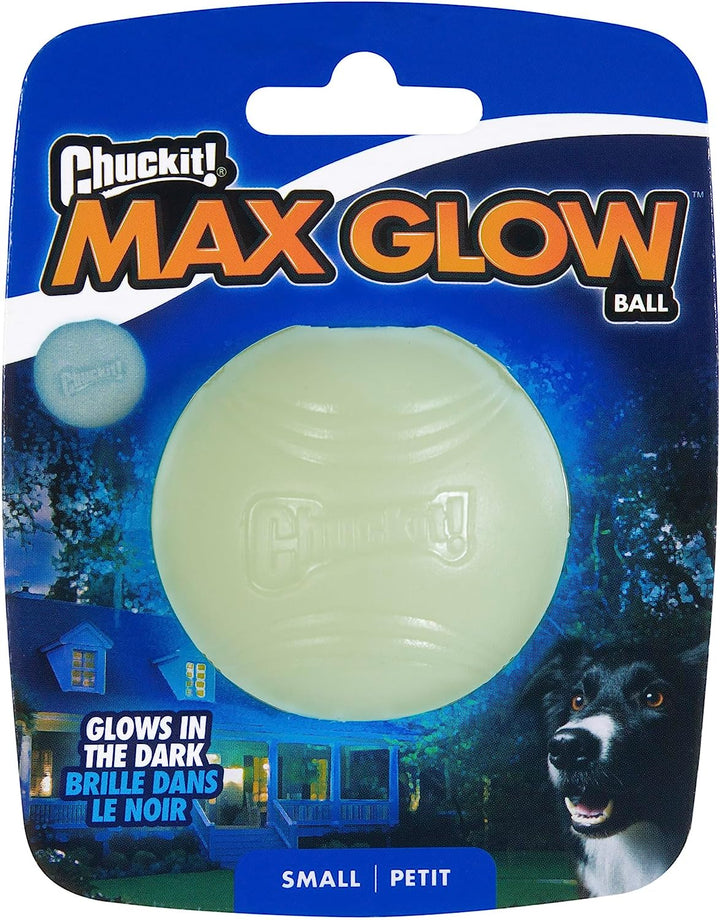 Glow in the Dark Bouncy Balls - Ball for Dogs, Chuckit Dog Toy, Max Glow Balls - Medium, 2.5 Inch Pack of 2