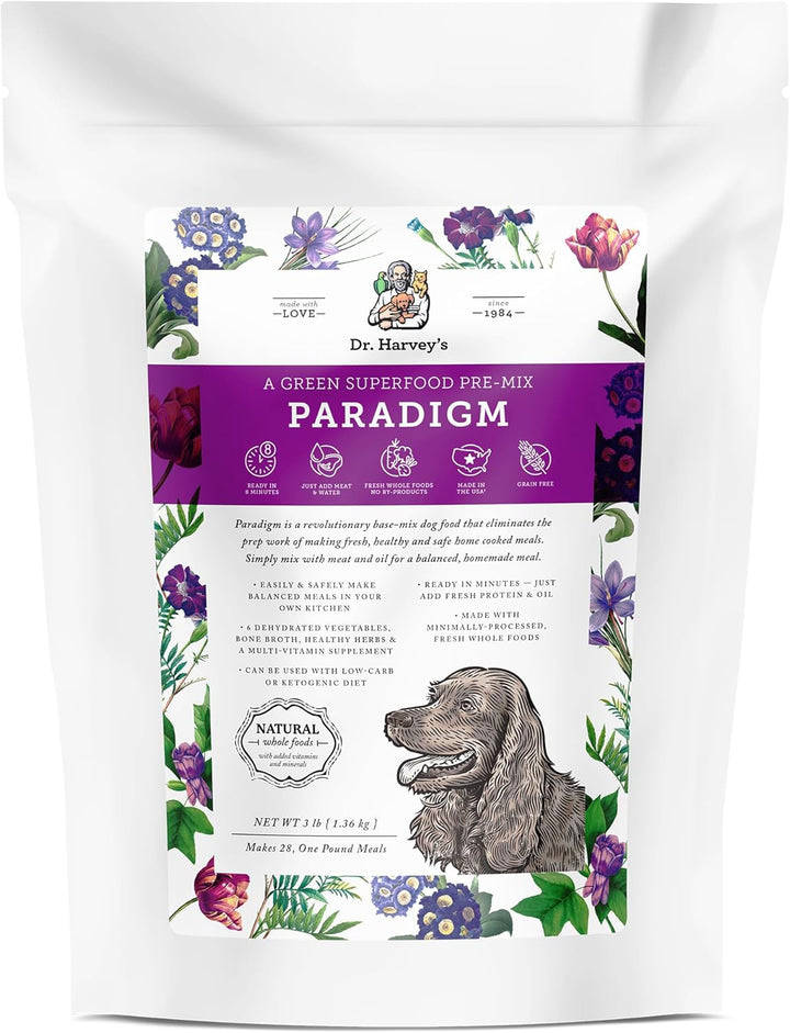 Paradigm Green Superfood Dog Food, Human Grade Dehydrated Grain Free Base Mix for Dogs, Diabetic Low Carb Ketogenic Diet (6 Pounds)