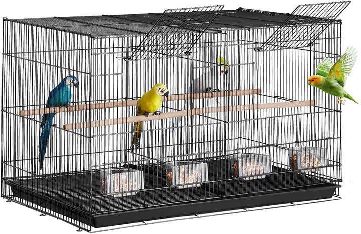 30 Inch Flight Bird Cage, Stackable Bird Cage Parakeet Cage with Slide-Out Tray and Handle, Small Parrots Birdcage for Cockatiels Budgies Conure Macaw Finch Lovebirds Canaries Pigeons