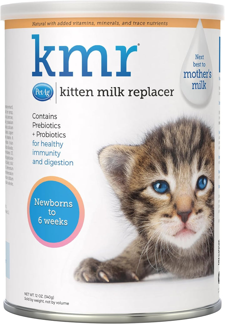 KMR Kitten Milk Replacer Powder - 6 Oz - Powdered Kitten Formula with Prebiotics, Probiotics & Vitamins for Kittens Newborn to Six Weeks Old - Easy to Digest