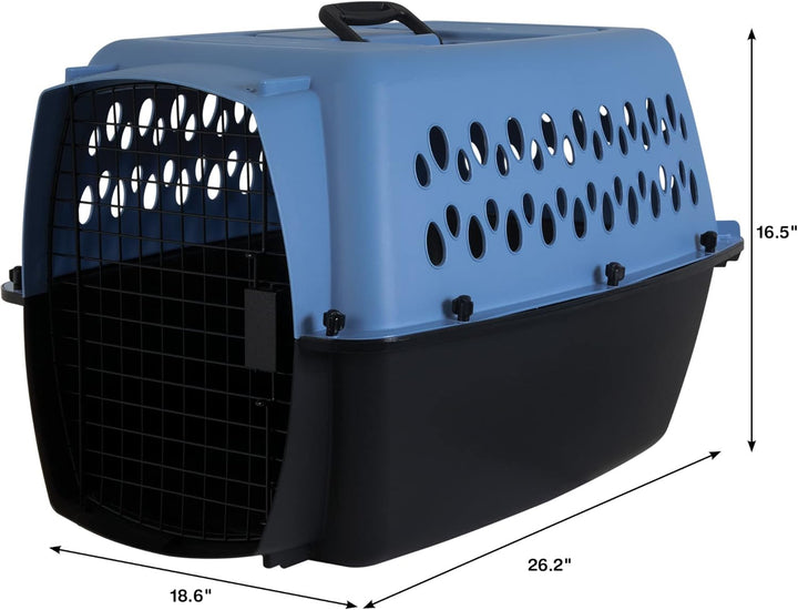 Pet Porter Fashion Dog Kennel 26", Parisian Blue & Black, for Pets 20-25Lbs, Made in USA