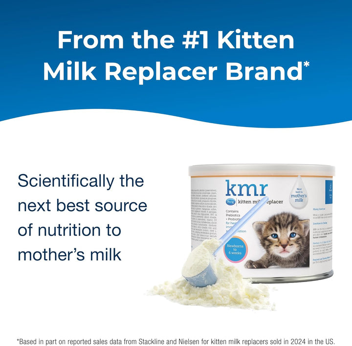 KMR Kitten Milk Replacer Powder - 6 Oz - Powdered Kitten Formula with Prebiotics, Probiotics & Vitamins for Kittens Newborn to Six Weeks Old - Easy to Digest