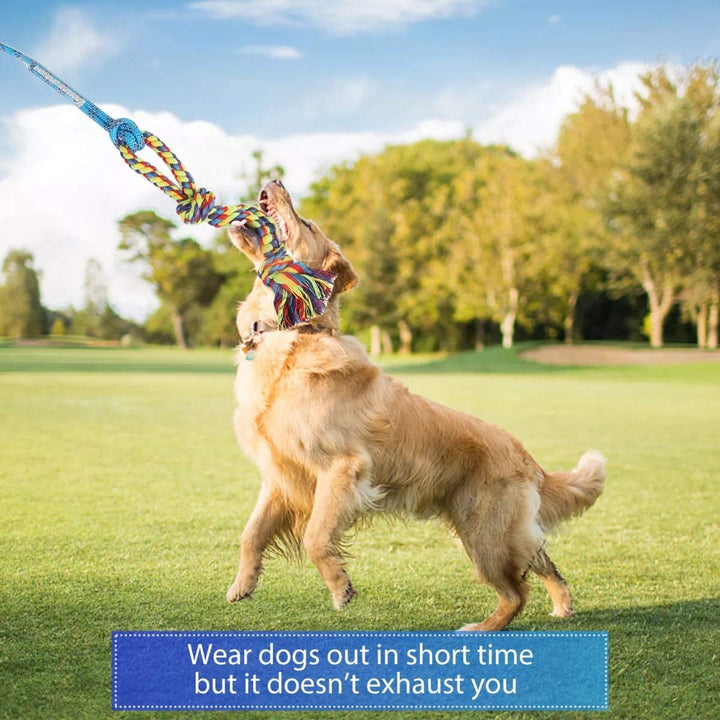 Flirt Pole for Dogs Interactive Dog Toys for Large Medium Small Dogs Chase and Tug of War, Dog Teaser Wand with Lure Chewing Toy for Outdoor Exercise & Training