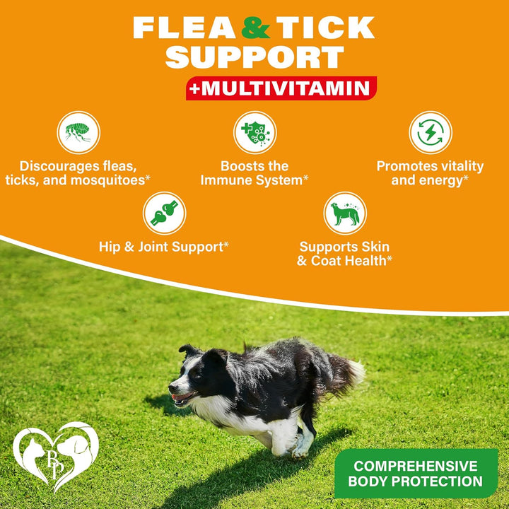 Flea and Tick Prevention Chewable Pills for Dogs - Revolution Oral Flea Treatment for Pets & Complex Multivitamin -Natural Pest Control & Defense Chews - Small Tablets Made in USA (10 Oz)