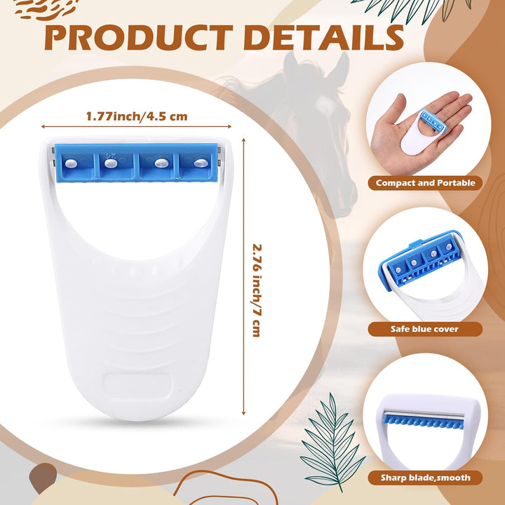 6 Pcs Horse Clippers Grooming Razor Disposable Grooming Razor Fit for Horse and Pet, White