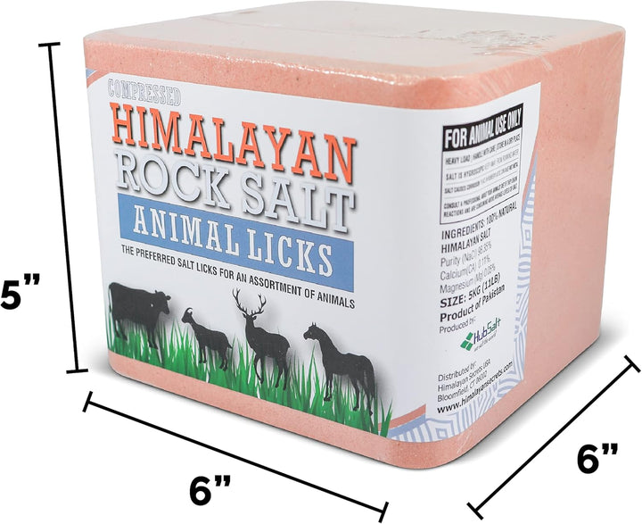® 11LB (5KG) Compressed Pink Himalayan Salt Lick | for Livestock and Wildlife Animals | 100% Pure & Natural Feed Salt Block | Natural Minerals and Trace Elements
