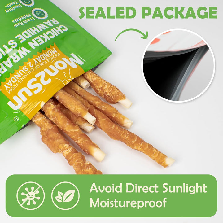 Dog Treats, Rawhide Twist Chicken Hide Sticks, Suitable for Puppy and Small Dogs, 5 Inch (Chicken, Pack of 40)