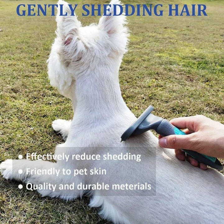 Dog Brush for Shedding Short Haired Dogs, Undercoat Deshedding Tool Set, Gently and Effectively Remove Loose Hair and Reduce Shedding, Includes a Brush and a Double-Sided Silicone Glove