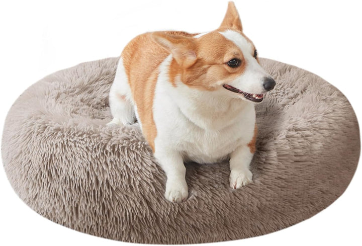 Dog Bed for Small Medium Large Dogs Cats, 20 Inch Calming Washable-Round Cozy Soft Pet Bed for Puppy and Kitten with Slip-Resistant Bottom