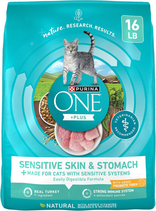 Sensitive Stomach, Sensitive Skin, Natural Dry Cat Food, +Plus Sensitive Skin and Stomach Formula - 16 Lb. Bag