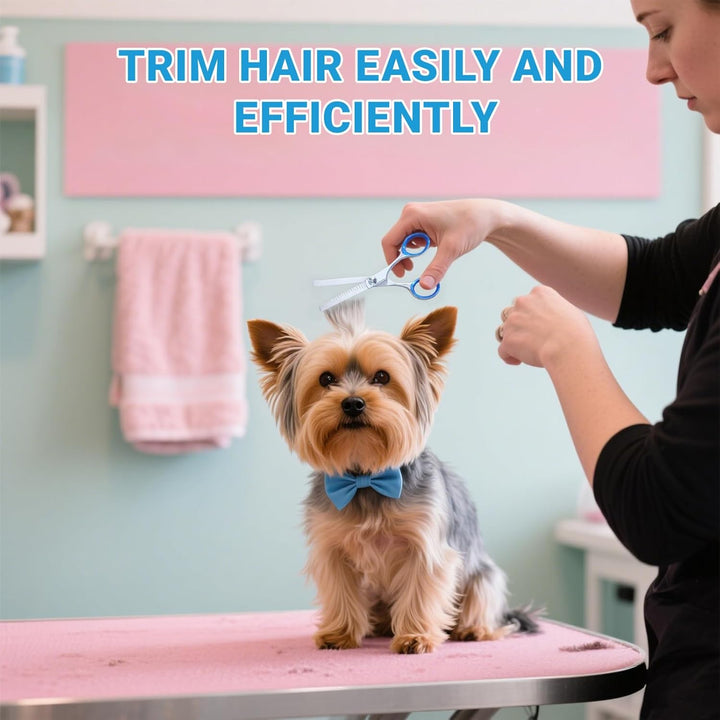 4 in 1 Dog Grooming Scissors,Premium Dog & Cat Grooming Scissors Kit with Safety round Tips,Professional Thinning Shears Pet Shears for Pet Supplies