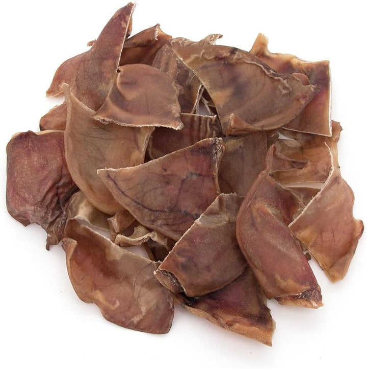 Gigabite Roasted Pig Ears for Dogs - Natural Dog Chews, Roasted Pigs Ears, Safe for Puppies and Aggressive Chewers, Cleans Teeth and Gums - Whole Ears, Pack of 22