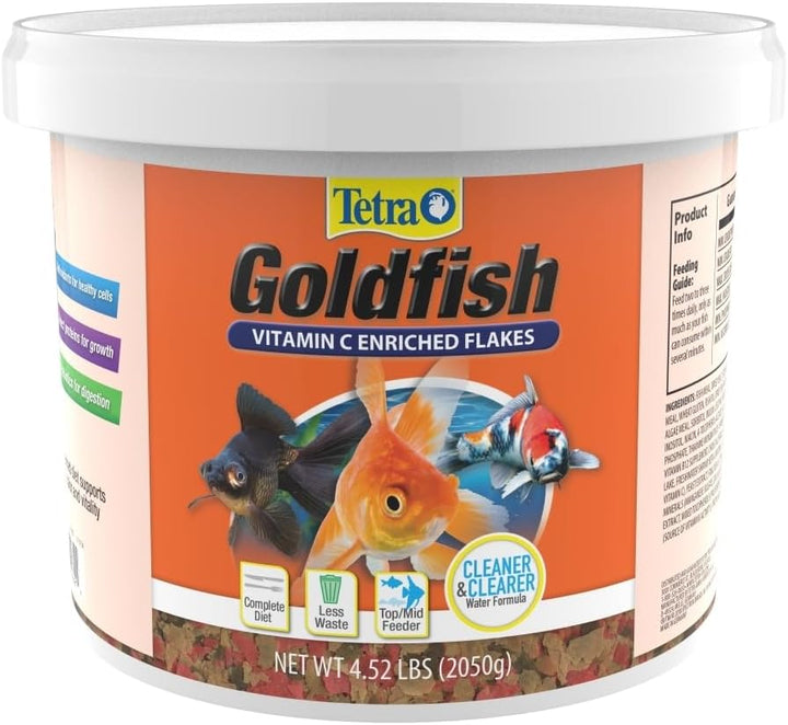 Goldfish Flakes, Nutritionally Balanced Diet for Aquarium Fish, Vitamin C Enriched Flakes, 7.06 Oz