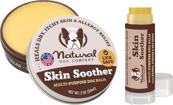 Skin Soother Balm for Dogs – 2Oz Stick, All Natural Hot Spot & Rash Relief – Organic Itchy Skin Soothing Moisturizer for Dry, Red, Crusty Skin – Lick-Safe Dog Balm, Made in USA