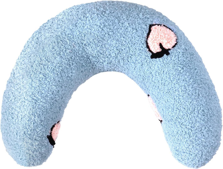 Cat Calming Pillow for Indoor Pets - Soft Fluffy Cat & Dog Bed - Anxiety Relief with Cute Embroidery Pattern (Pink, Strawberry)