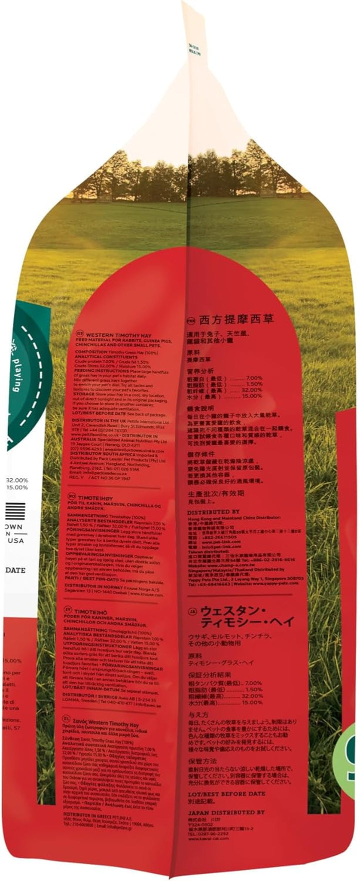 Animal Health Western Timothy Hay, Guinea Pig Hay, Small Pet Bunny Supplies, All Natural Grass for Guinea Pig, Bunny, Chinchilla & Hamster,  Rabbit Supplies for Bunnies, 90 Oz. Bag