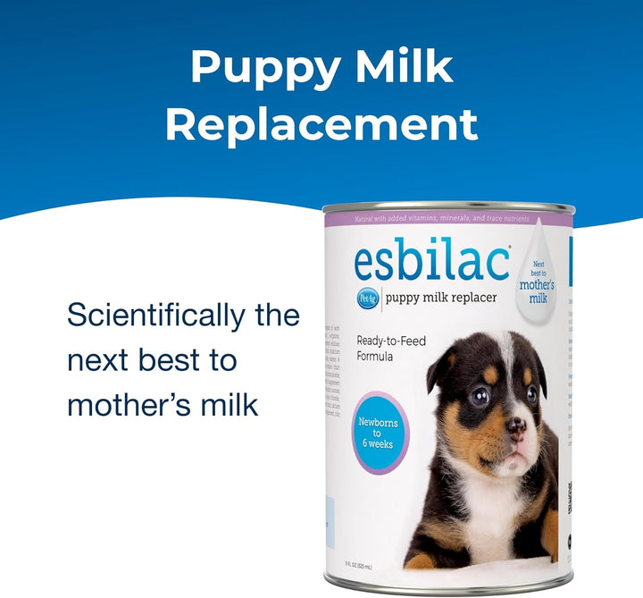 Esbilac Puppy Milk Replacer Liquid - 11 Oz - Ready-To-Feed Puppy Formula with Vitamins for Puppies Newborn to Six Weeks Old - Easy to Digest