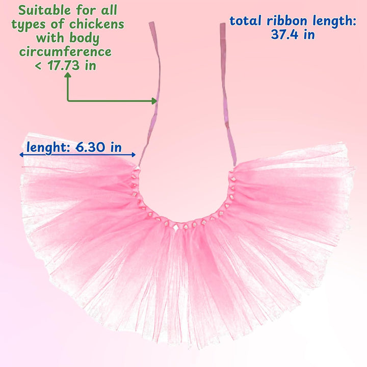 Chicken Tutus for Hens and Hat Clothes Costume, Cute Feather Chicken Hat, Clothing for Chickens, Feather Skirt Tutu Dress Outfit for Hen, Hens and Chickens Accessories (Pink, L)